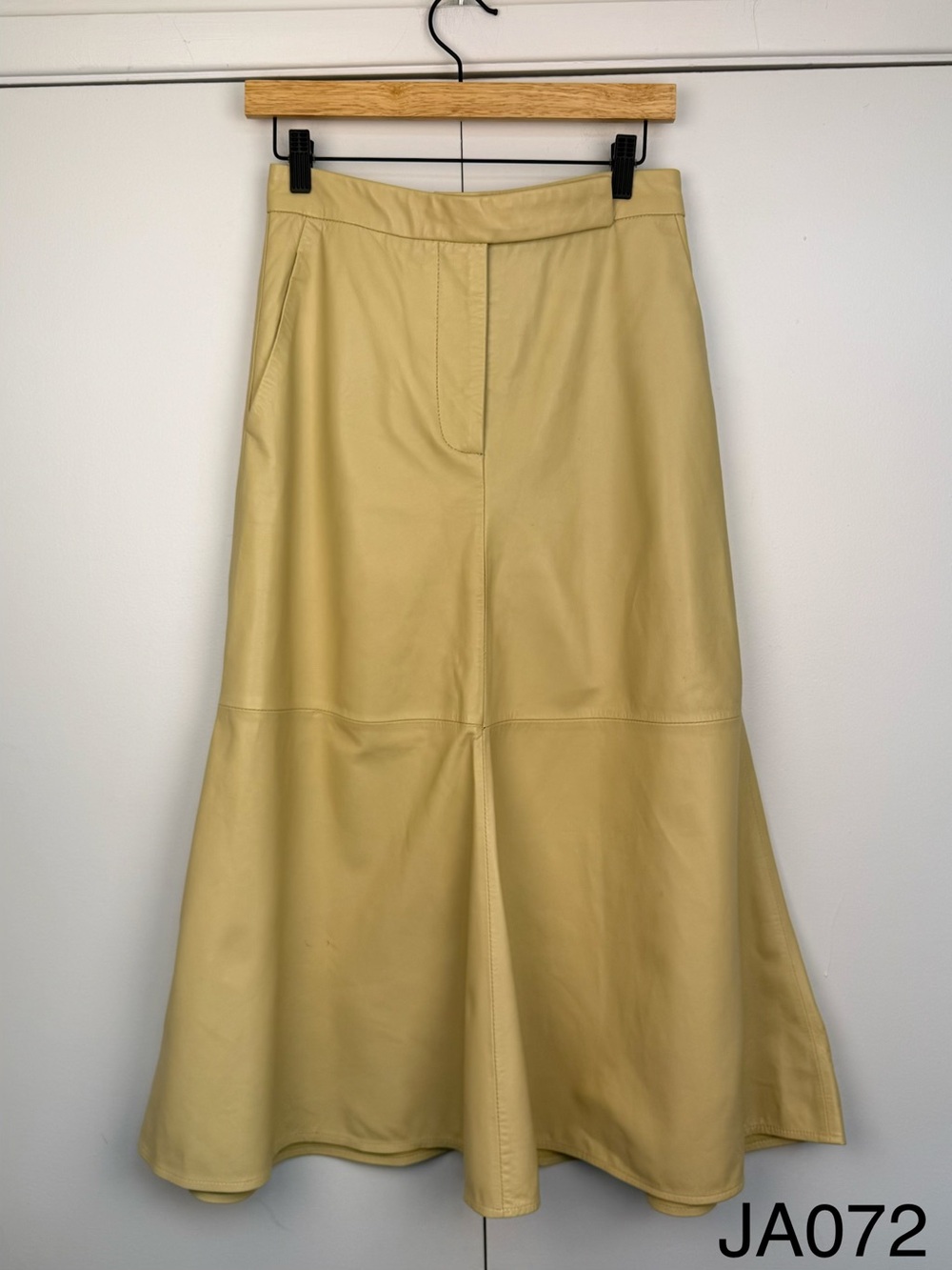 ZARA Limited Edition Leather Midi Skirt Light Tan XS